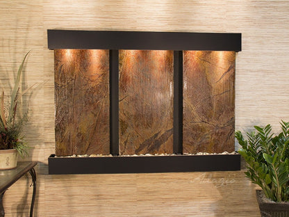 Adagio Olympus Falls Square Blackened Copper Brown Marble