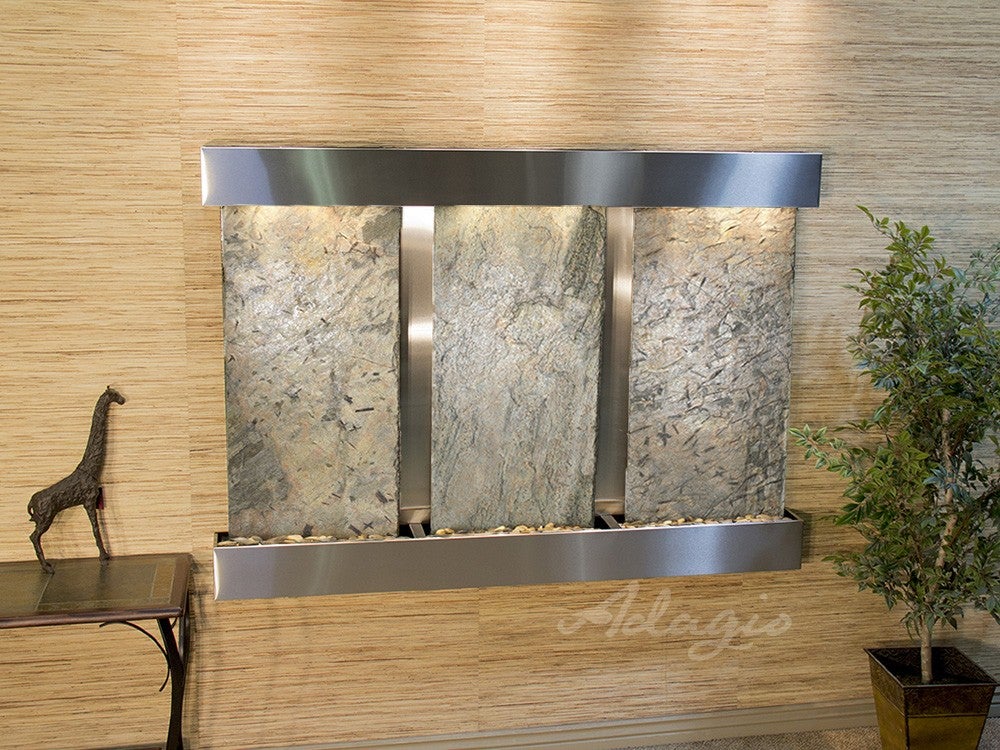 ADAGIO Olympus Falls Square Stainless Steel Green Natural Slate  