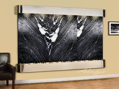 Adagio Solitude River Round Stainless Steel Black Marble 