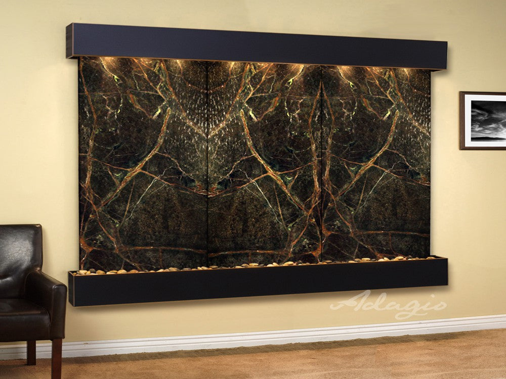 Adagio Solitude River Square Blackened Copper Green Marble