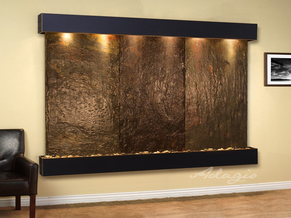 Adagio Solitude River Square Blackened Copper Multi Color Natural Slate