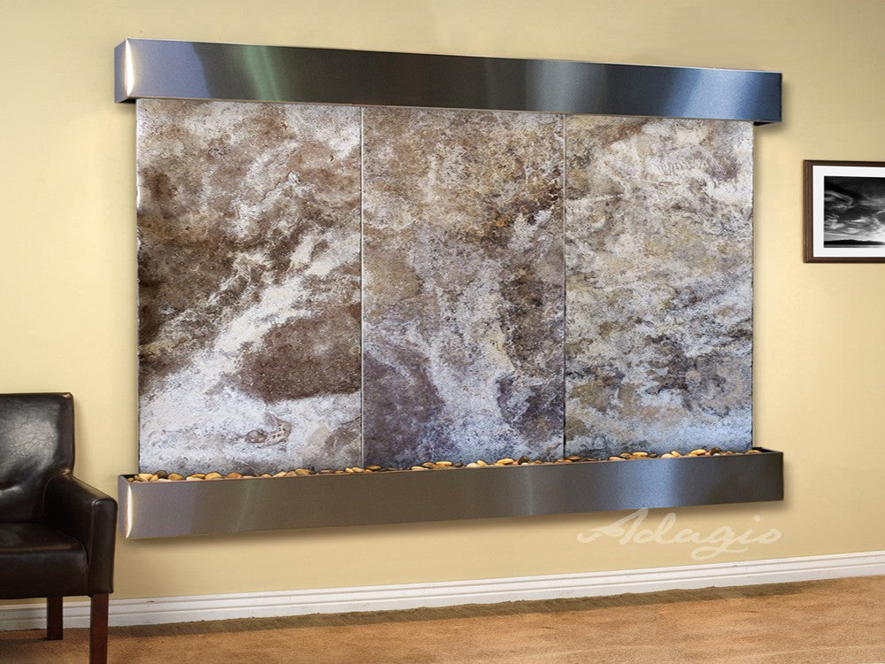 Adagio Solitude River Square Stainless Steel Magnifico Travertine