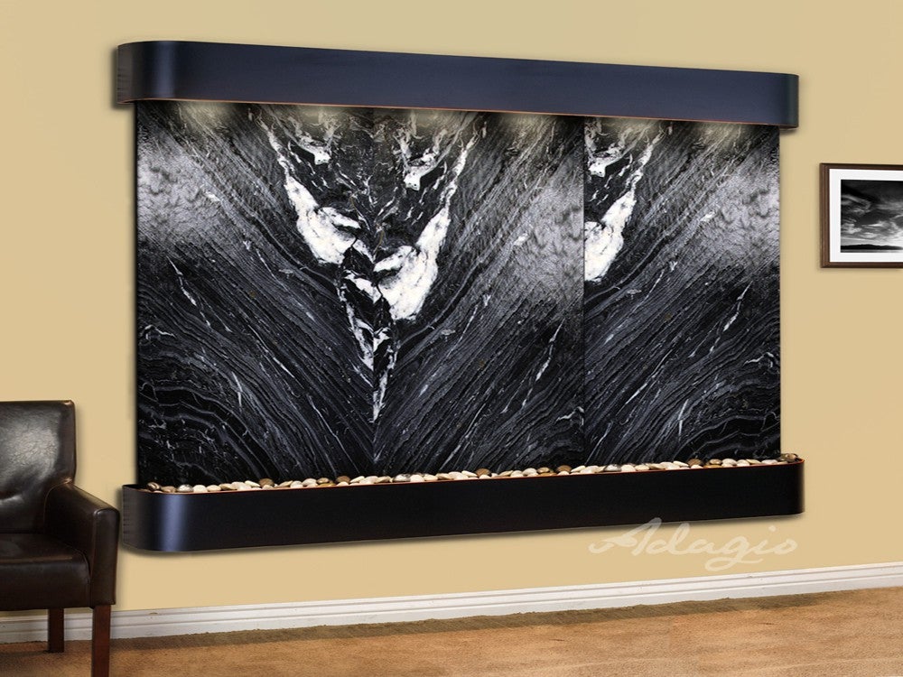 Adagio Solitude River Triple Stone Hanging Wall Fountain