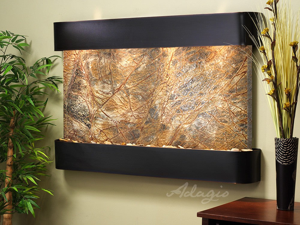 Adagio Sunrise Springs Round Blackened Copper Brown Marble