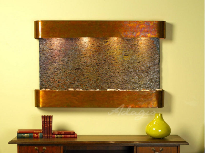 Adagio Sunrise Springs Round Rustic Copper Multi Color Natural Slate