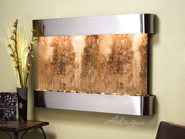 Adagio Sunrise Springs Round Stainless Steel Magnifico Travertine 