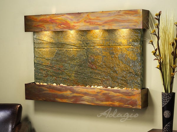 Adagio Sunrise Springs Square Rustic Copper Green Natural Slate 