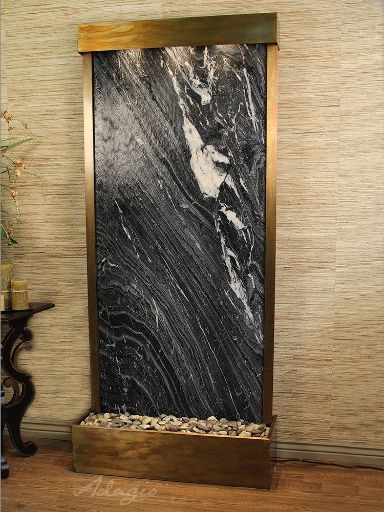 ADAGIO Tranquil River Flush Mount Rustic Copper Black Marble 