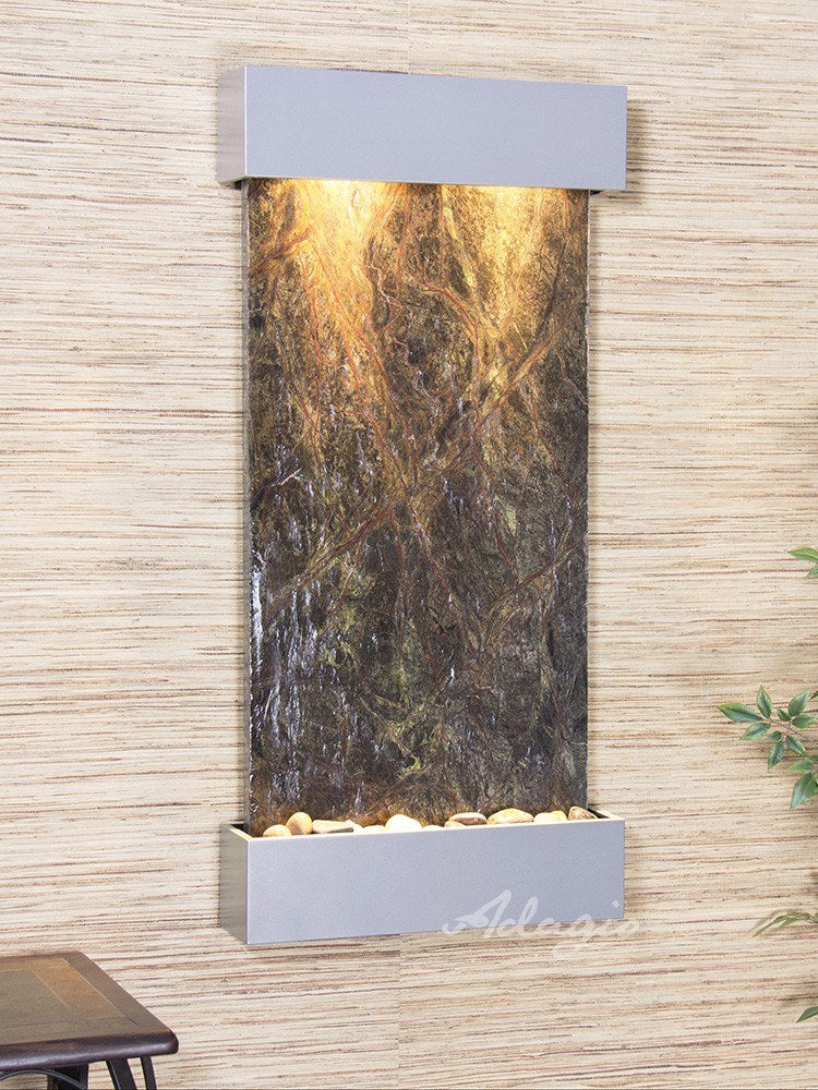 Adagio Whispering Creek Silver Metallic Green Marble