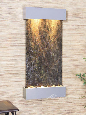 Adagio Whispering Creek Silver Metallic Green Marble