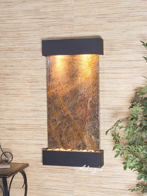 Adagio Whispering Creek Textured Black Brown Marble