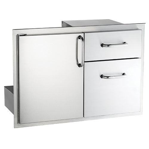 American Outdoor Grill Premium Single Door With Double Drawer - 18-30-SSDD