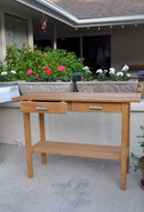 Anderson Teak Atlanta Rectangular Serving Table w/ 2 Drawers and 1 Shelf - TB-4717ST