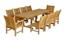Anderson Teak Bahama Sahara 11-Piece 10' Rectangular Dining Set - Set-89