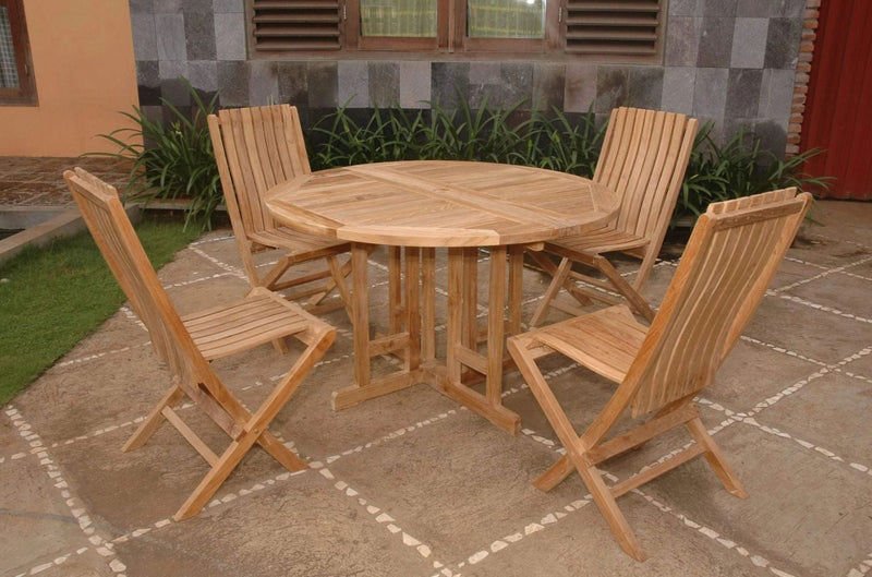 Anderson Teak Butterfly Comfort 5-Piece Dining Table Set - Set-34