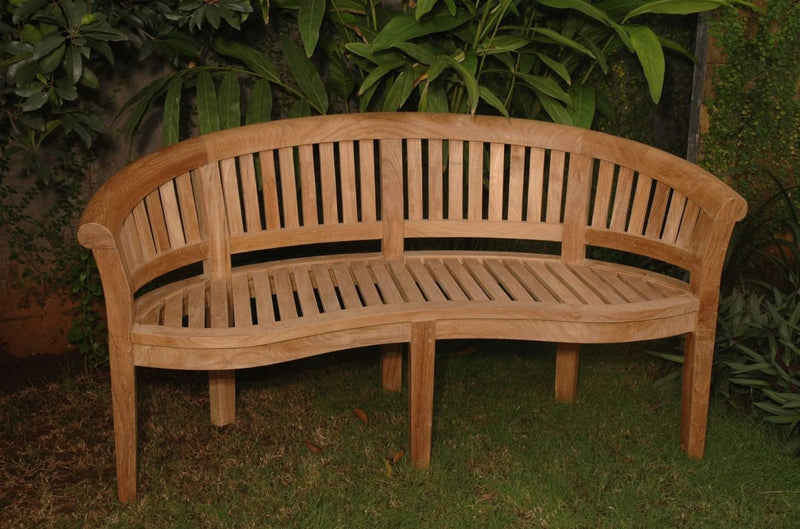 Anderson Teak Curve 3 Seater Bench Extra Thick Wood - BH-005CT
