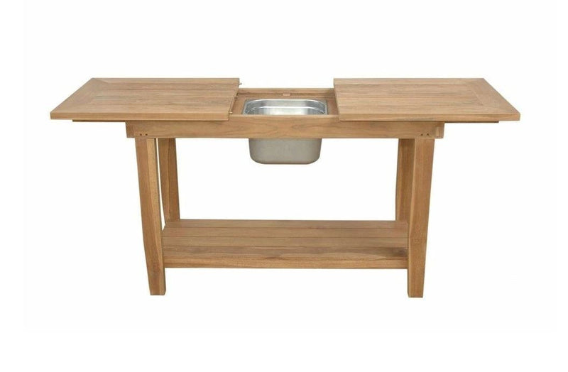 Anderson Teak Nautilus Console Table w/ SS Container - TB-4821