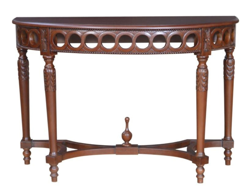 Anderson Teak Neoclassical Demilune Console w/ Crackle Finish Table Top - HT-101C