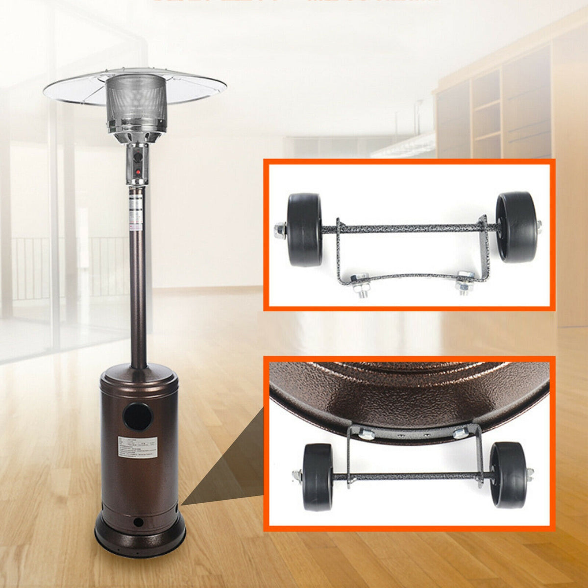 Outdoor Backyard Propane Patio Heater With Wheel - Morealis