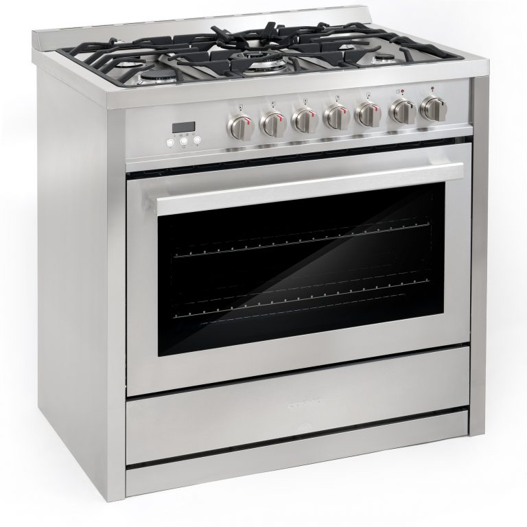 Cosmo Commercial-Style 36 in. 3.8 cu. ft. Single Oven Dual Fuel Range with 8 Function Convection Oven in Stainless Steel - COS-F965NF