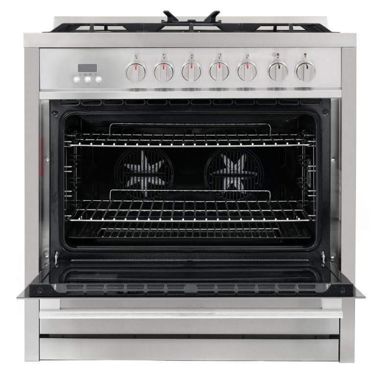 Cosmo Commercial-Style 36 in. 3.8 cu. ft. Single Oven Dual Fuel Range with 8 Function Convection Oven in Stainless Steel - COS-F965NF
