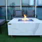 Elementi Bianco Porcelain Bulgaria black & Metal Frame Fire Table