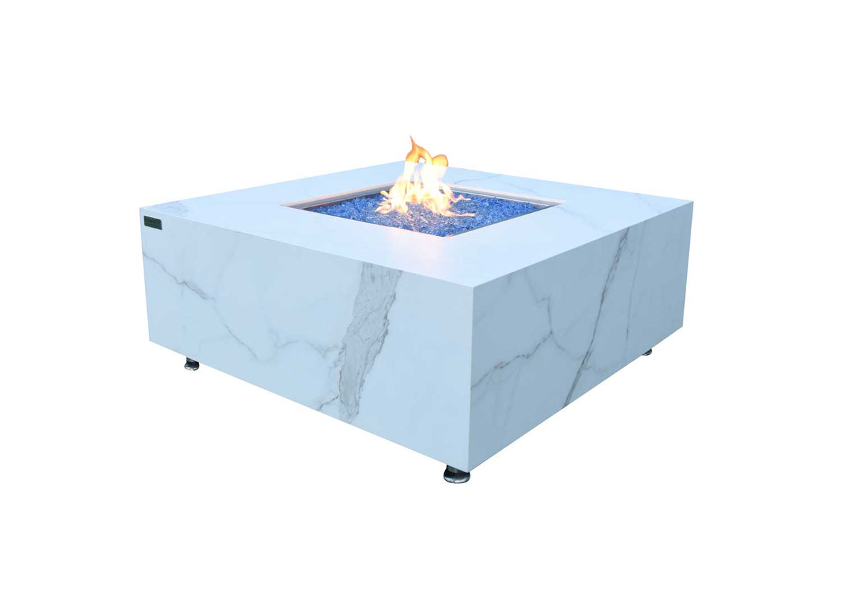 Elementi Bianco Porcelain Bulgaria black & Metal Frame Fire Table
