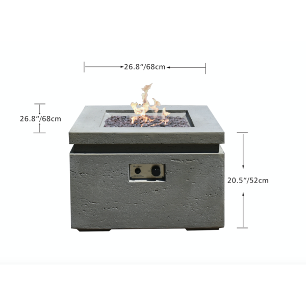Elementi Dover with three section Cast Concrete Fire Table