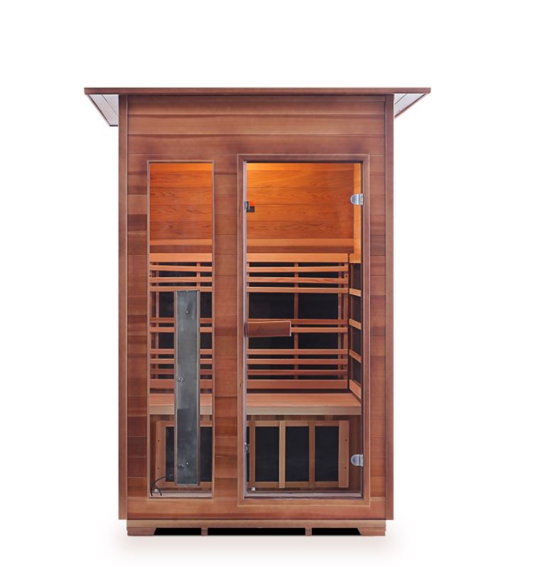 Enlighten Sauna Rustic 2 Person Outdoor/Indoor Full Spectrum Infrared Sauna - 17376 - PrimeFair