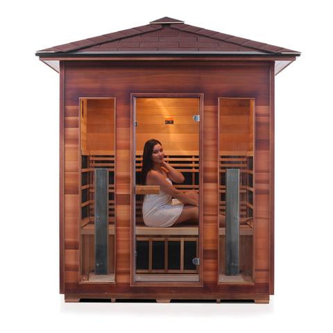 Enlighten Sauna Rustic 4 Person Outdoor/Indoor Full Spectrum Infrared Sauna - 17378 - PrimeFair