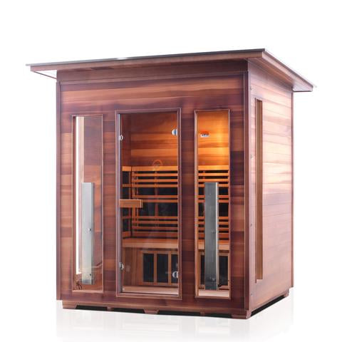 Enlighten Sauna Rustic 4 Person Outdoor/Indoor Full Spectrum Infrared Sauna - 17378 - PrimeFair