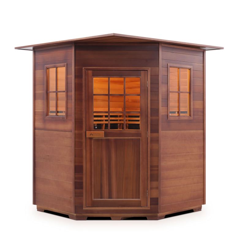 Enlighten Sauna Sierra 4C Person Outdoor/Indoor Full Spectrum Infrared Sauna - 16379 - PrimeFair