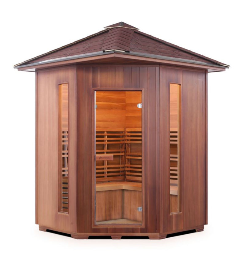 Enlighten Sauna SunRise 4C Person Outdoor/Indoor Dry Traditional Sauna - T-17379 - PrimeFair