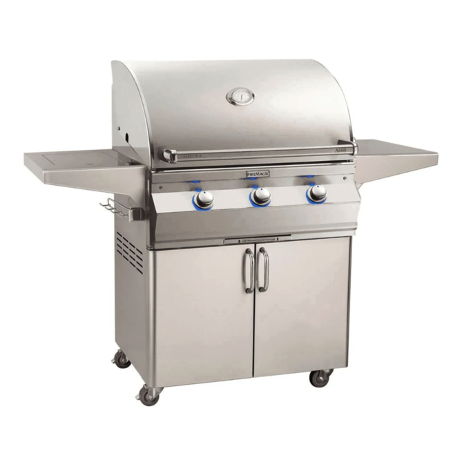 Fire Magic Aurora A660s 30-Inch Natural Gas Freestanding Grill w/ Flush Mounted Single Side Burner and Analog Thermometer - A660S-7EAN-62 - Fire Magic Grills