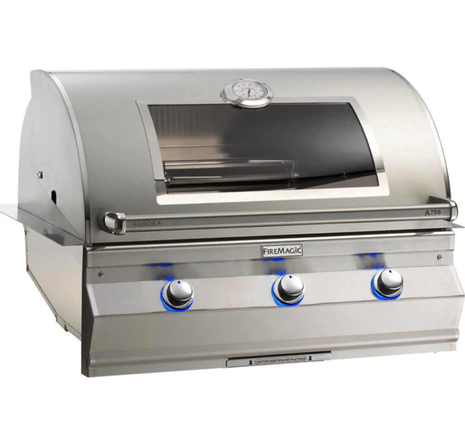 Fire Magic Aurora A790I 36-Inch Built-In Natural Gas Grill With One Infrared Burner, Magic View Window, And Analog Thermometer - A790I-7LAN-W