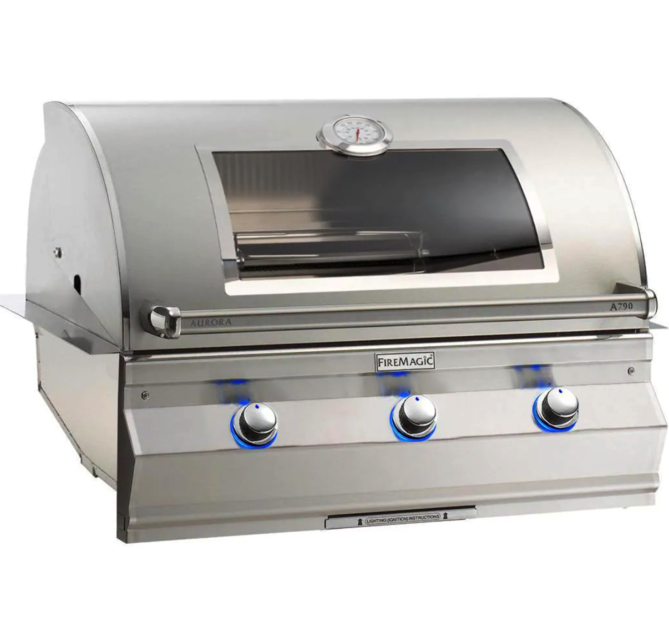Fire Magic Aurora A790I 36-Inch Built-In Propane Gas Grill With Magic View Window And Analog Thermometer - A790I-7EAP-W - Fire Magic Grills