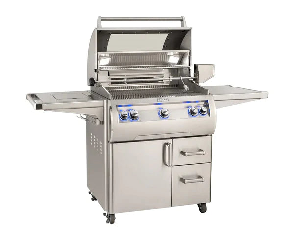 Fire Magic Grills Echelon Diamond E660s 30" A Series Freestanding Gas Grill With Rotisserie, Single Side Burner, Analog Thermometer, Propane - E660S-8EAP-62-W