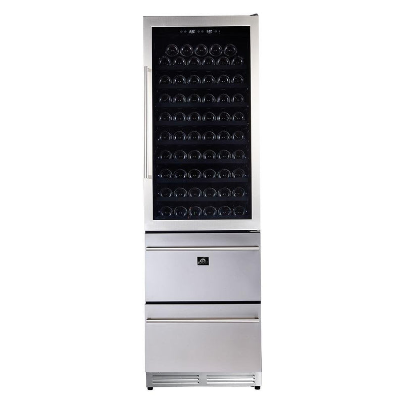 Forno Capraia 24'' Built-In Compressor Wine Cooler - Dual Zone - 108 Bottles -FWCDR6628-24S