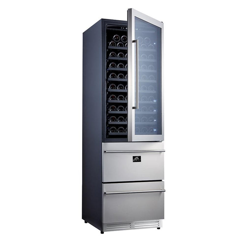 Forno Capraia 24'' Built-In Compressor Wine Cooler - Dual Zone - 108 Bottles -FWCDR6628-24S