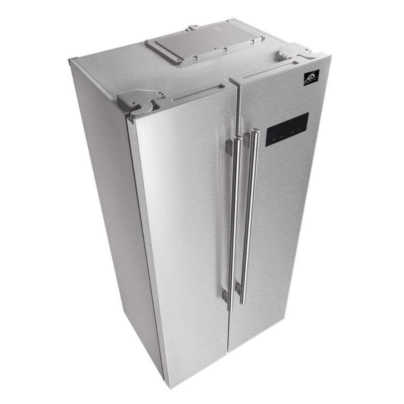 Forno Appliance Package - 36 Inch Gas Range, Wall Mount Range Hood, 33" Built-In Refrigerator, FFRBI-FFSGS6244-36