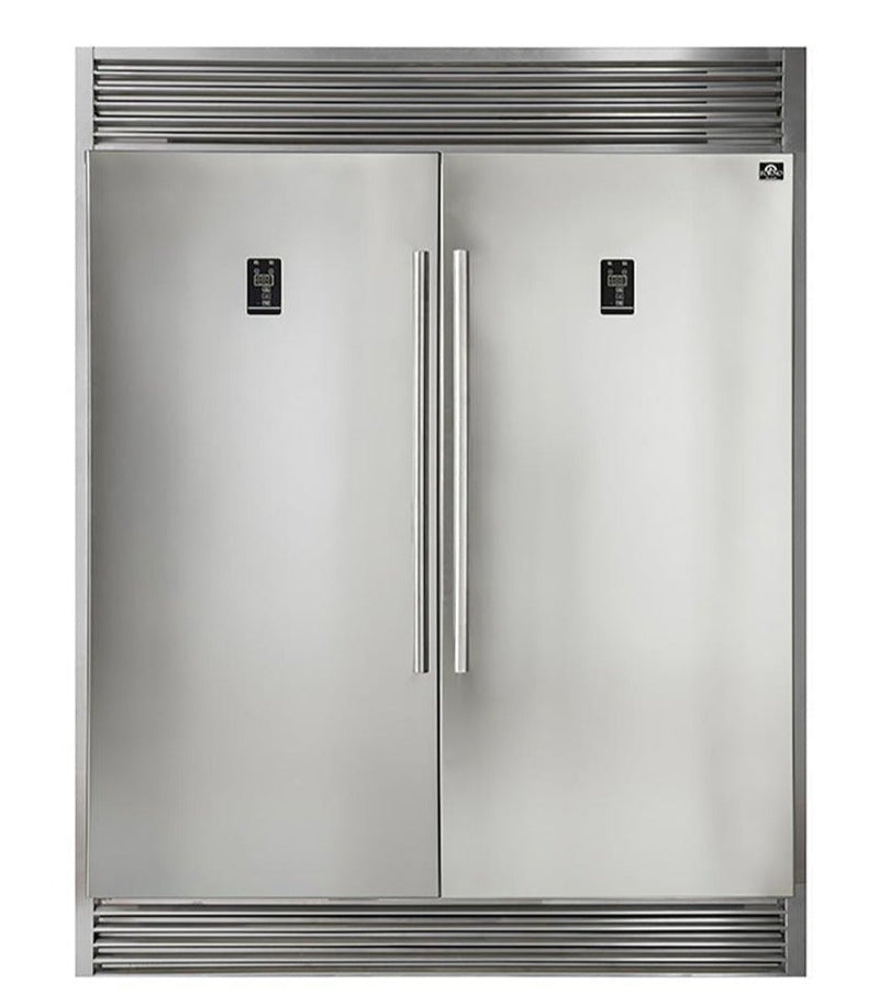 Forno Appliance Package - 48 Inch Dual Fuel Range, Wall Mount Range Hood, Refrigerator, Wine Cooler, Dishwasher, FWCDR-FFSGS6156-48