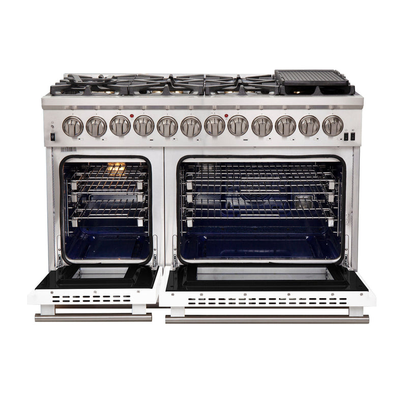 FORNO Fratta - Platinum Professional 48" Freestanding Dual Fuel Electric 240V Colored Door Oven Range FFSGS6187-48
