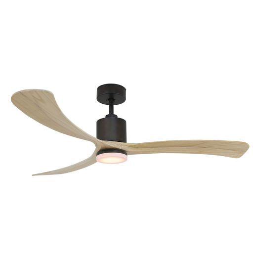 Forno Voce Curva 66” Oil Rubbed Bronze Body & Light Ash Wood Blade Voice Activated Smart Ceiling Fan