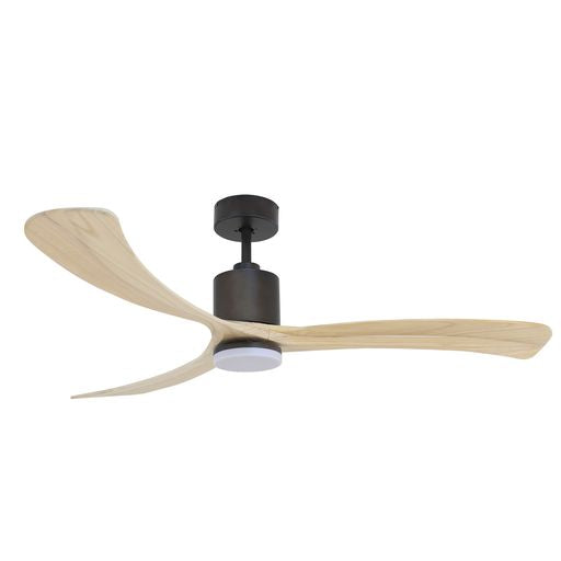 Forno Voce Curva 66” Oil Rubbed Bronze Body & Light Ash Wood Blade Voice Activated Smart Ceiling Fan