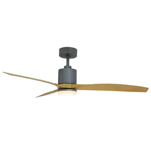 Forno Voce Tripolo 60" Titanium Body & Honey Pine Finish Blade Voice Activated Smart Ceiling Fan