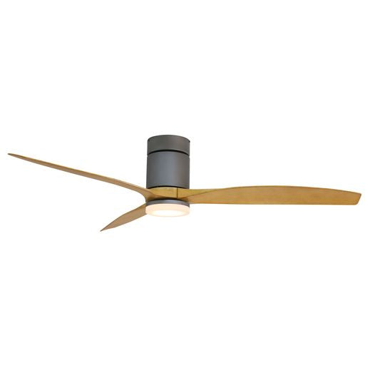 Forno Voce Tripolo 60" Titanium Body & Honey Pine Finish Blade Voice Activated Smart Ceiling Fan