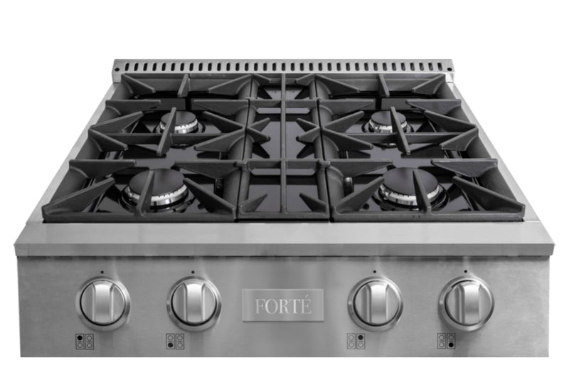 Forte 30 Inch Gas Rangetop with 4 Sealed Burners in Stainless Steel 