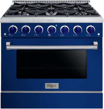 Forte 36 Inch All Gas Freestanding Range in Midnight Blue with Knob Kit - FGR366BBL3