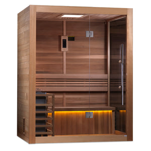 Golden Designs "Hanko Edition" 2-3 Person Indoor Traditional Steam Sauna - Canadian Red Cedar Interior (GDI-7202-01)