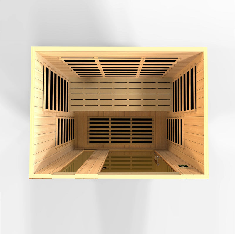 Golden Designs Lugano 3 Person Ultra Low EMF FAR Infrared Sauna - DYN-6336-03 FS